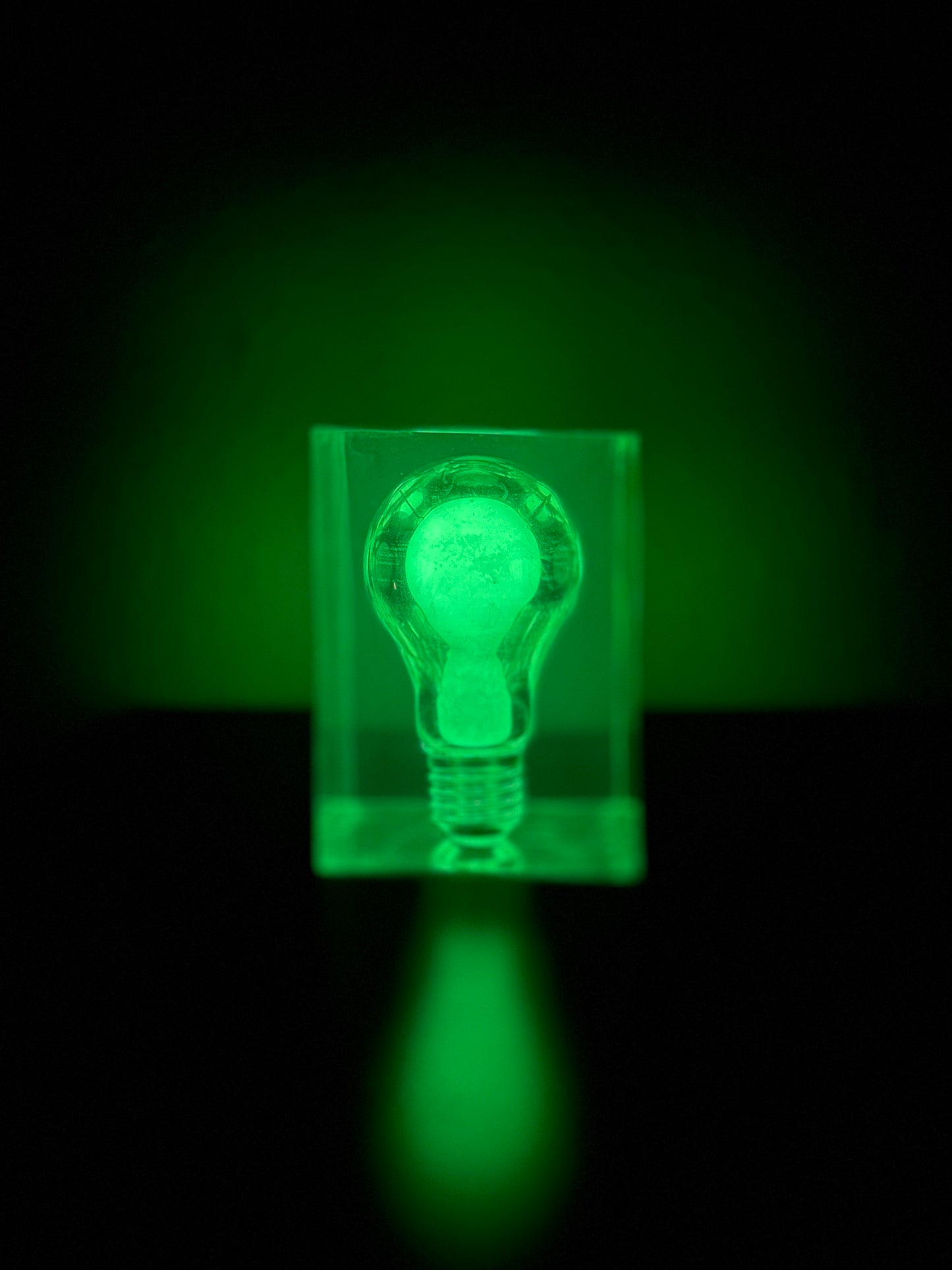Vintage Lucite Pop Art Light Bulb Sculpture by Pierre Giraudon, Glows