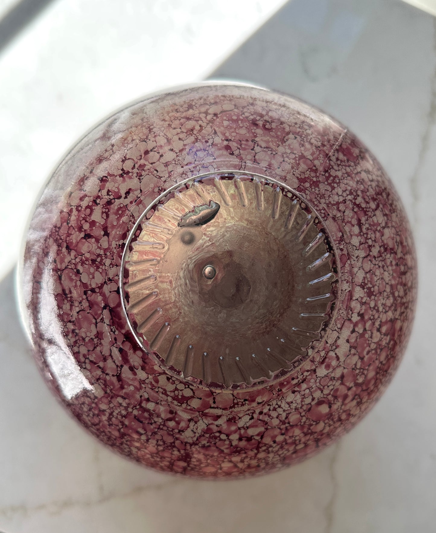 Vintage Raindrop Orb Art Glass Vase