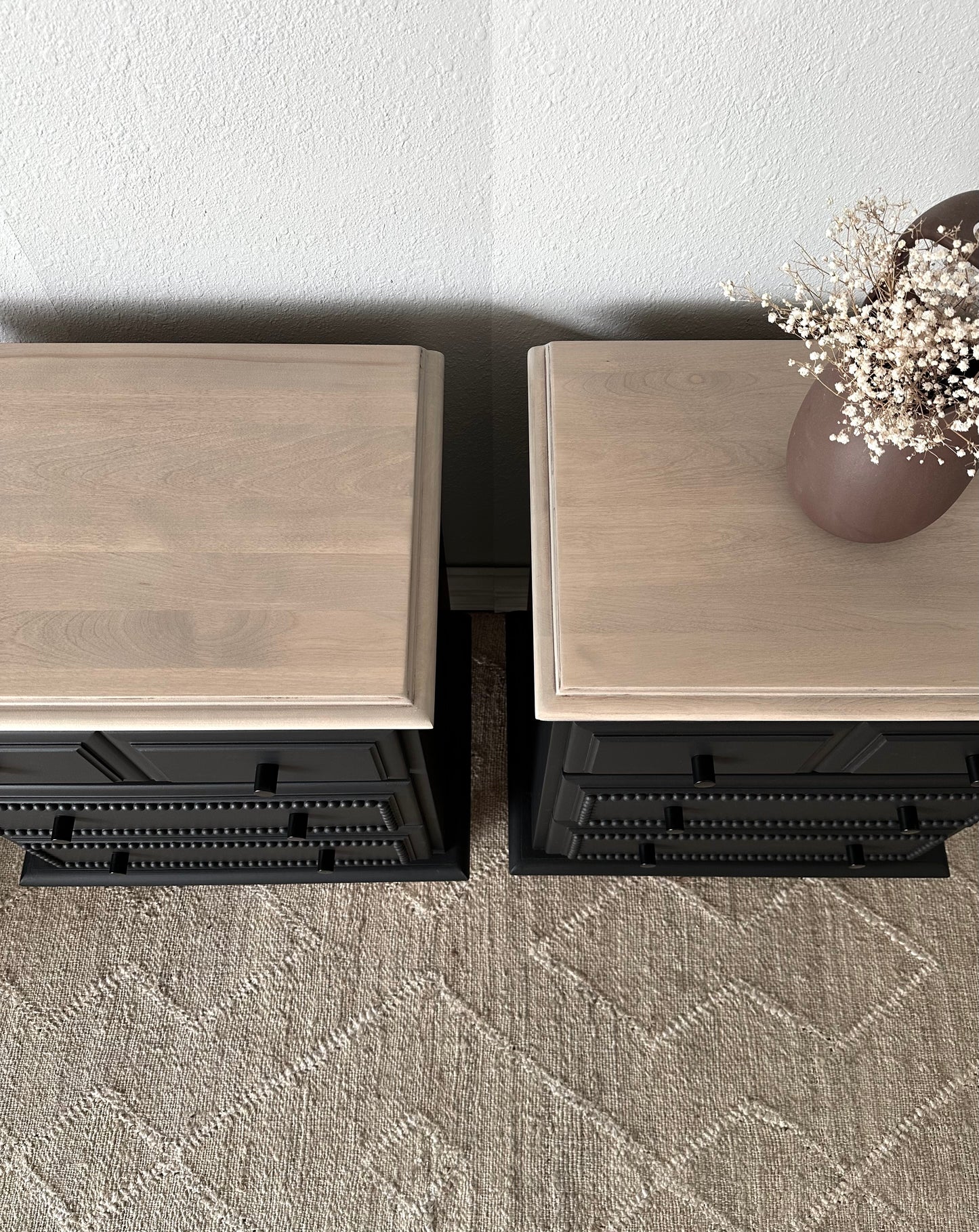 Reimagined Solid Birch Vintage Nightstand Set