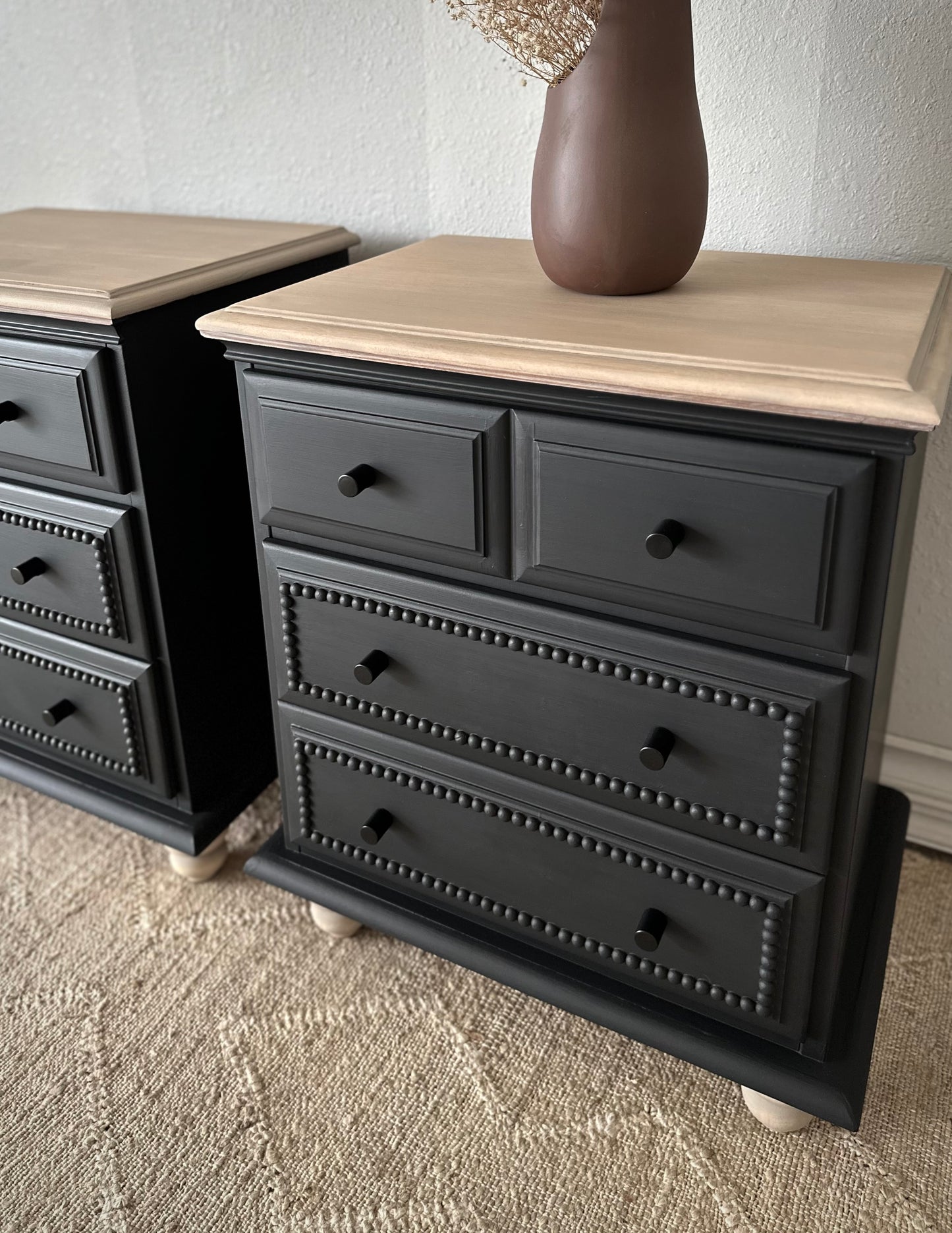 Reimagined Solid Birch Vintage Nightstand Set