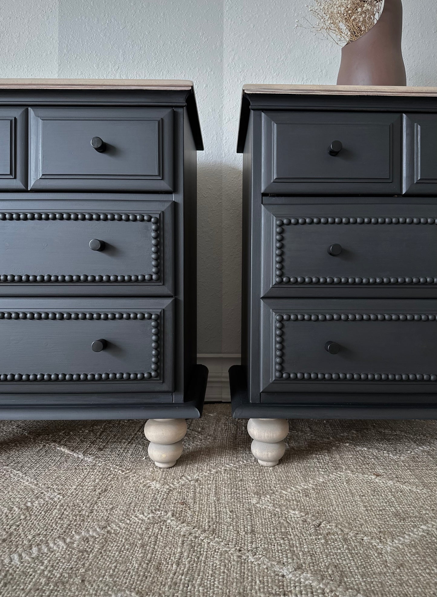 Reimagined Solid Birch Vintage Nightstand Set