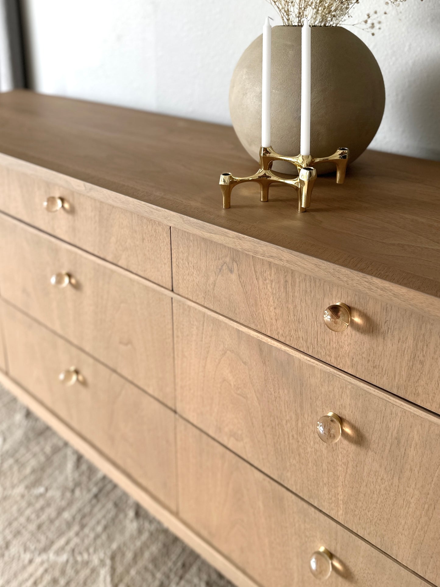 Vintage Drexel Fully Refinished Light Walnut Dresser