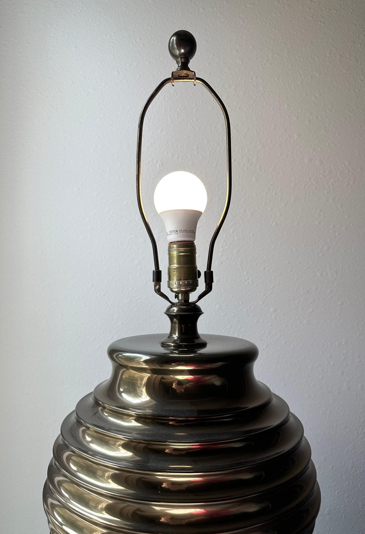 Monumental Vintage Brass Beehive Lamp