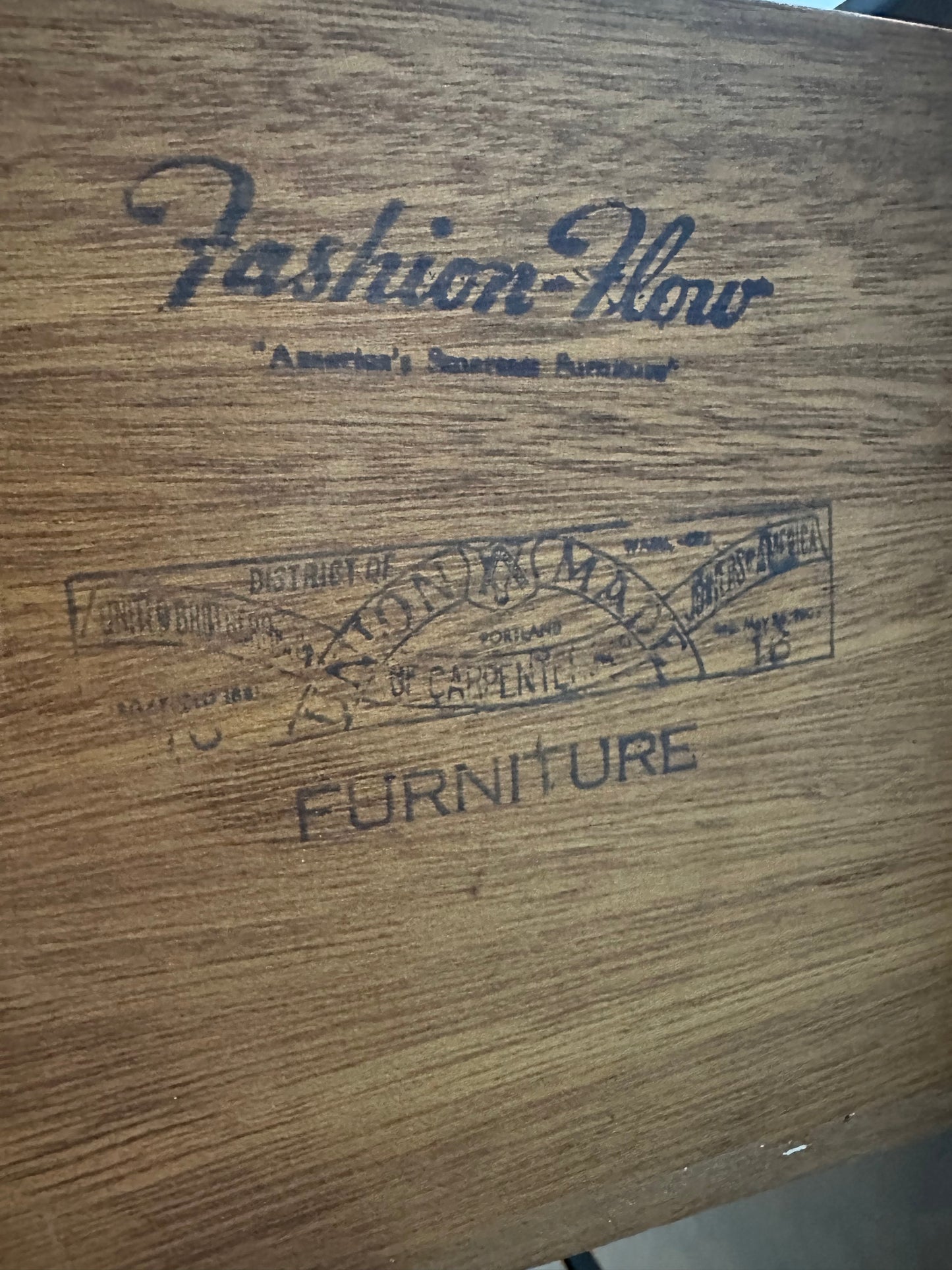 Mid-Century Refinished Walnut and Brass Dresser