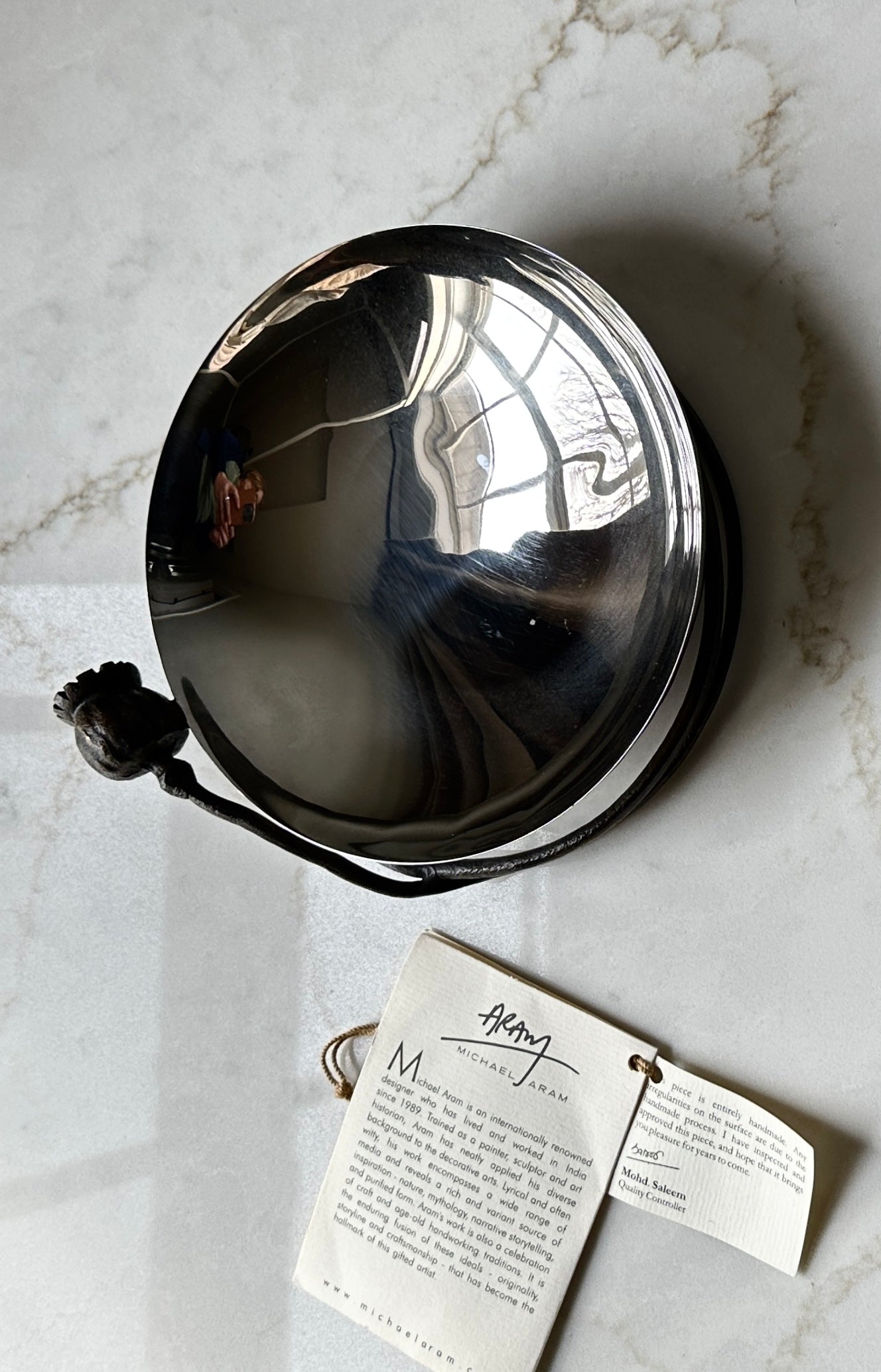 Stainless Steel & Oxidized Bronze Poppy Bowl