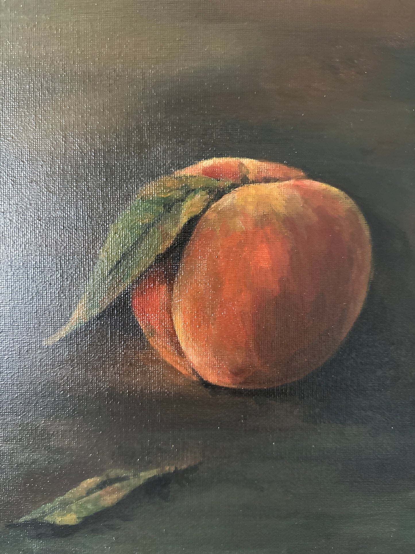 ‘Last Peach’ Original Painting in Vintage Frame
