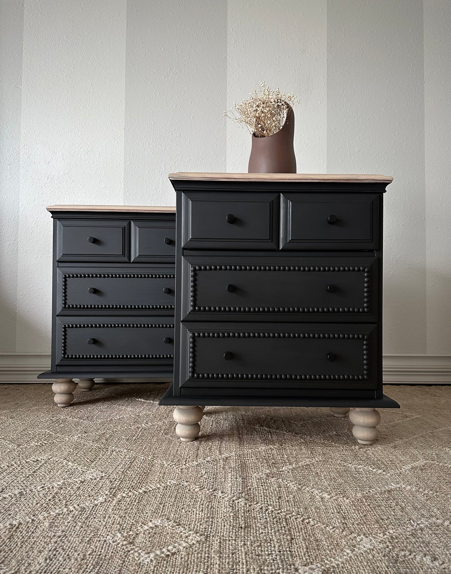 Reimagined Solid Birch Vintage Nightstand Set