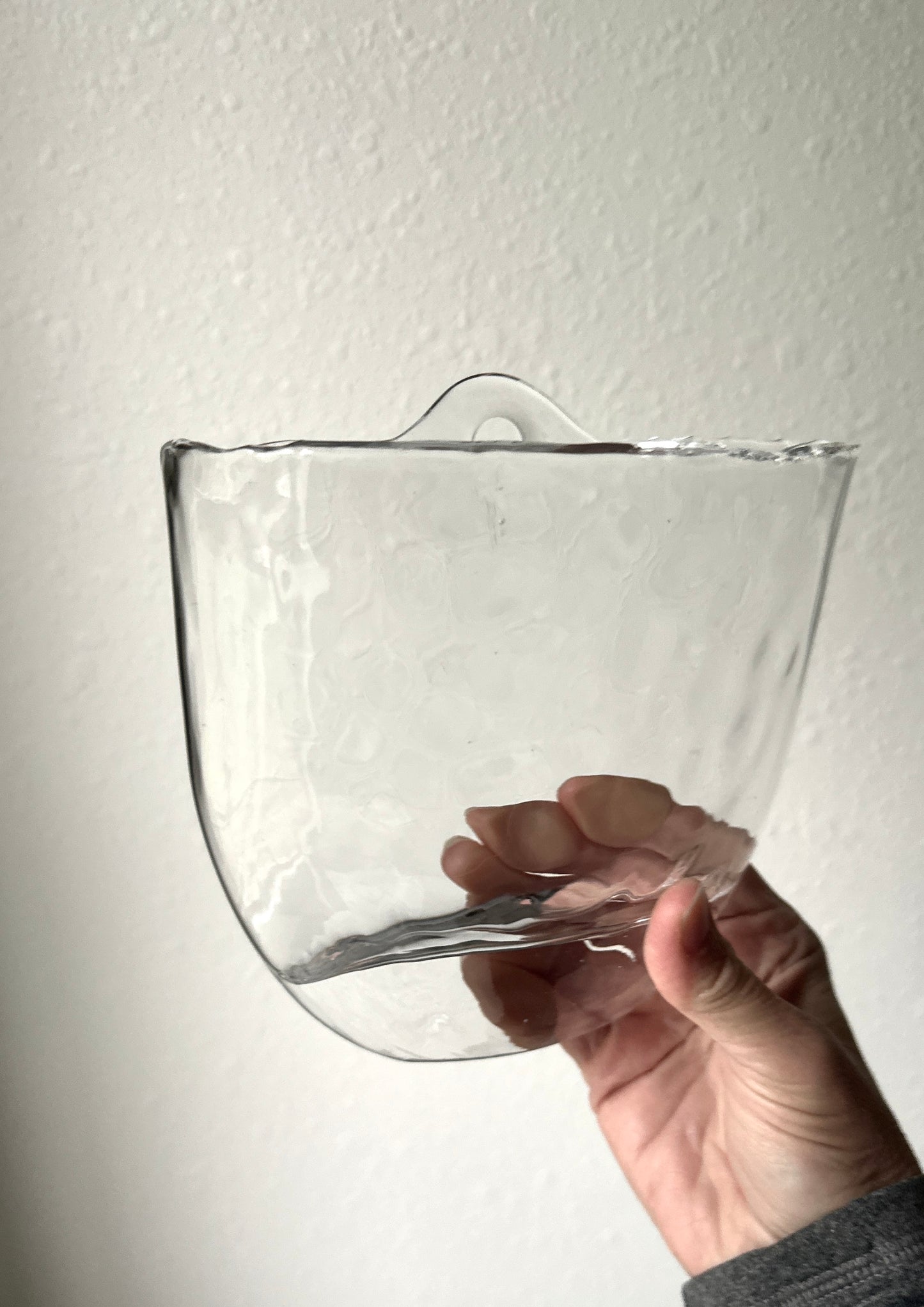 Vintage Glass Wall Pocket Vase or Planters Set