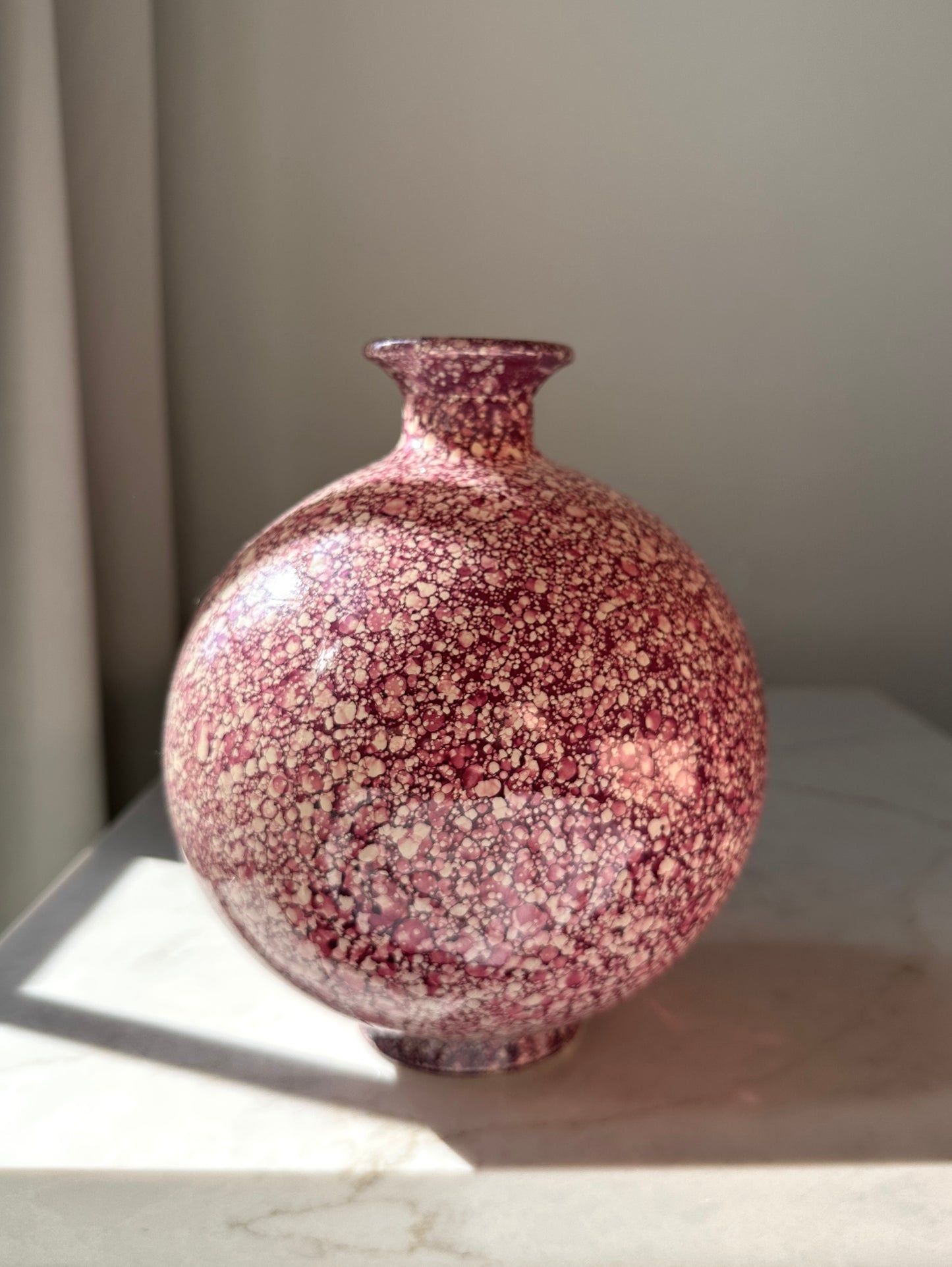 Vintage Raindrop Orb Art Glass Vase