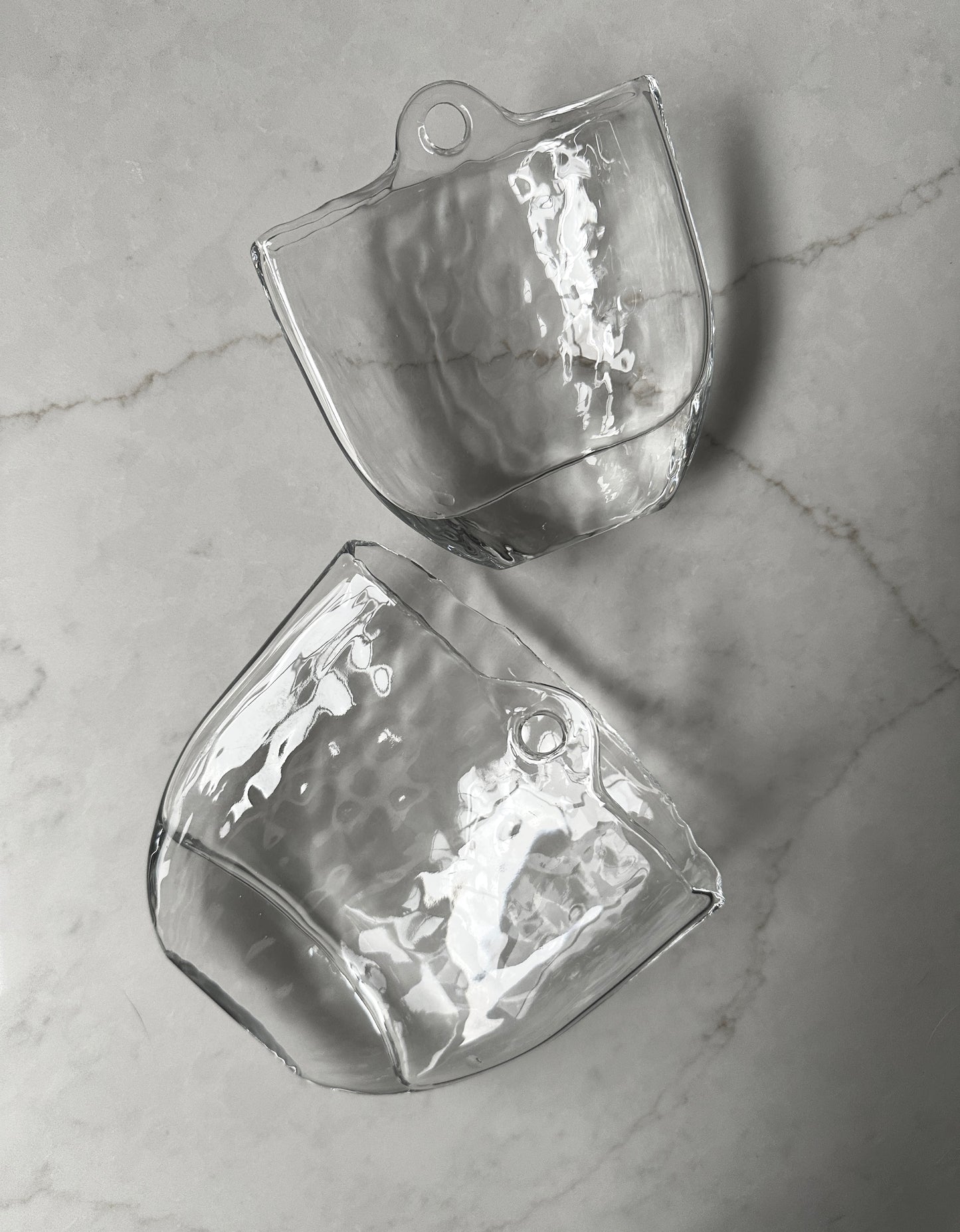 Vintage Glass Wall Pocket Vase or Planters Set