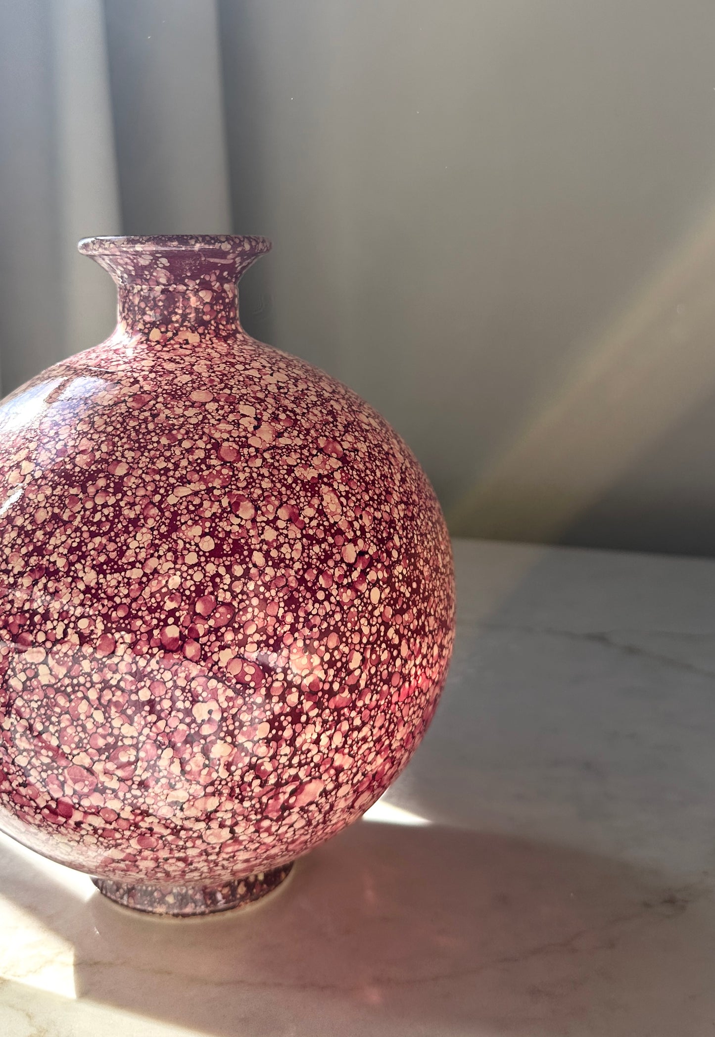 Vintage Raindrop Orb Art Glass Vase