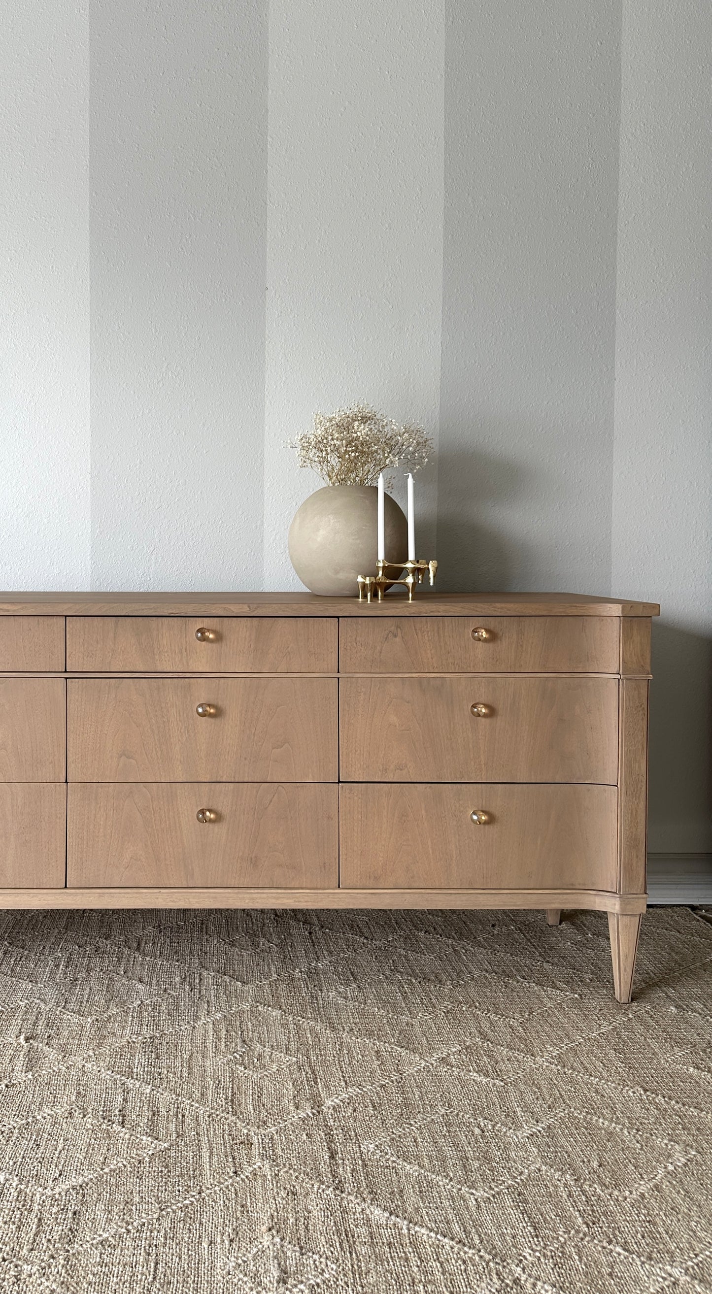 Vintage Drexel Fully Refinished Light Walnut Dresser