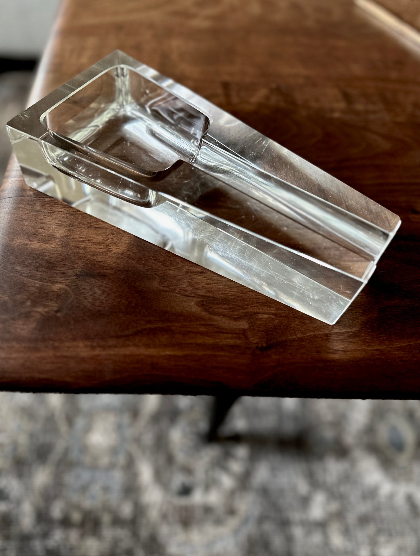 Vintage Crystal Dunhill Large Cigar Ashtray