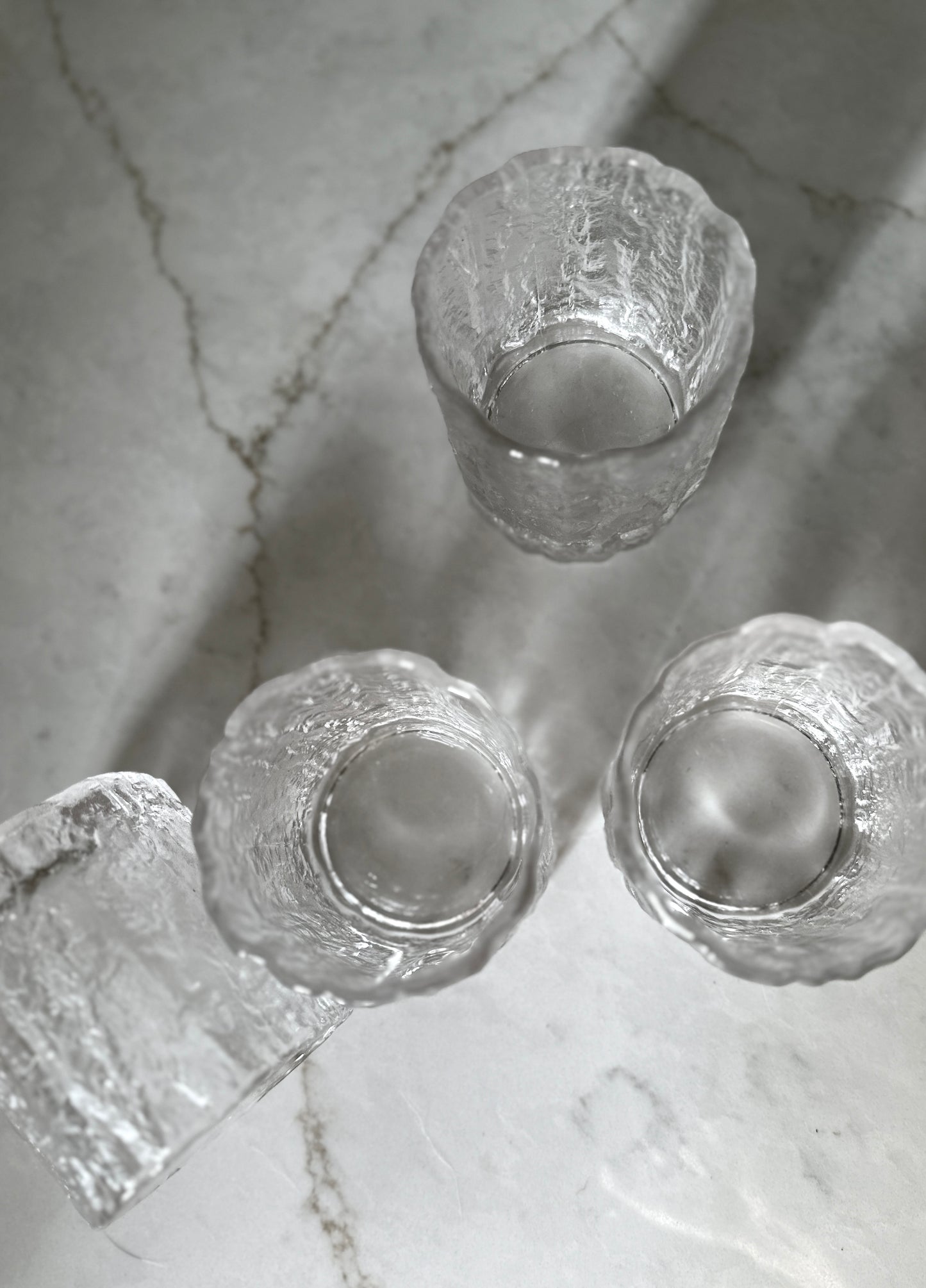 Vintage Frostfire Glacier Glass Whiskey Set of 4