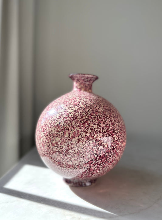 Vintage Raindrop Orb Art Glass Vase