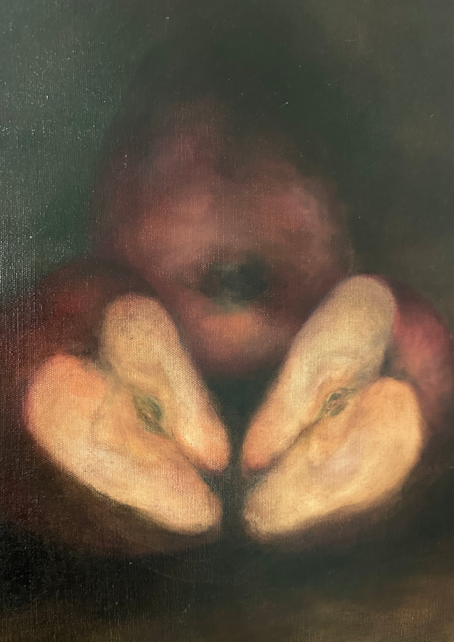 Vintage Apple Still Life Oil Painting