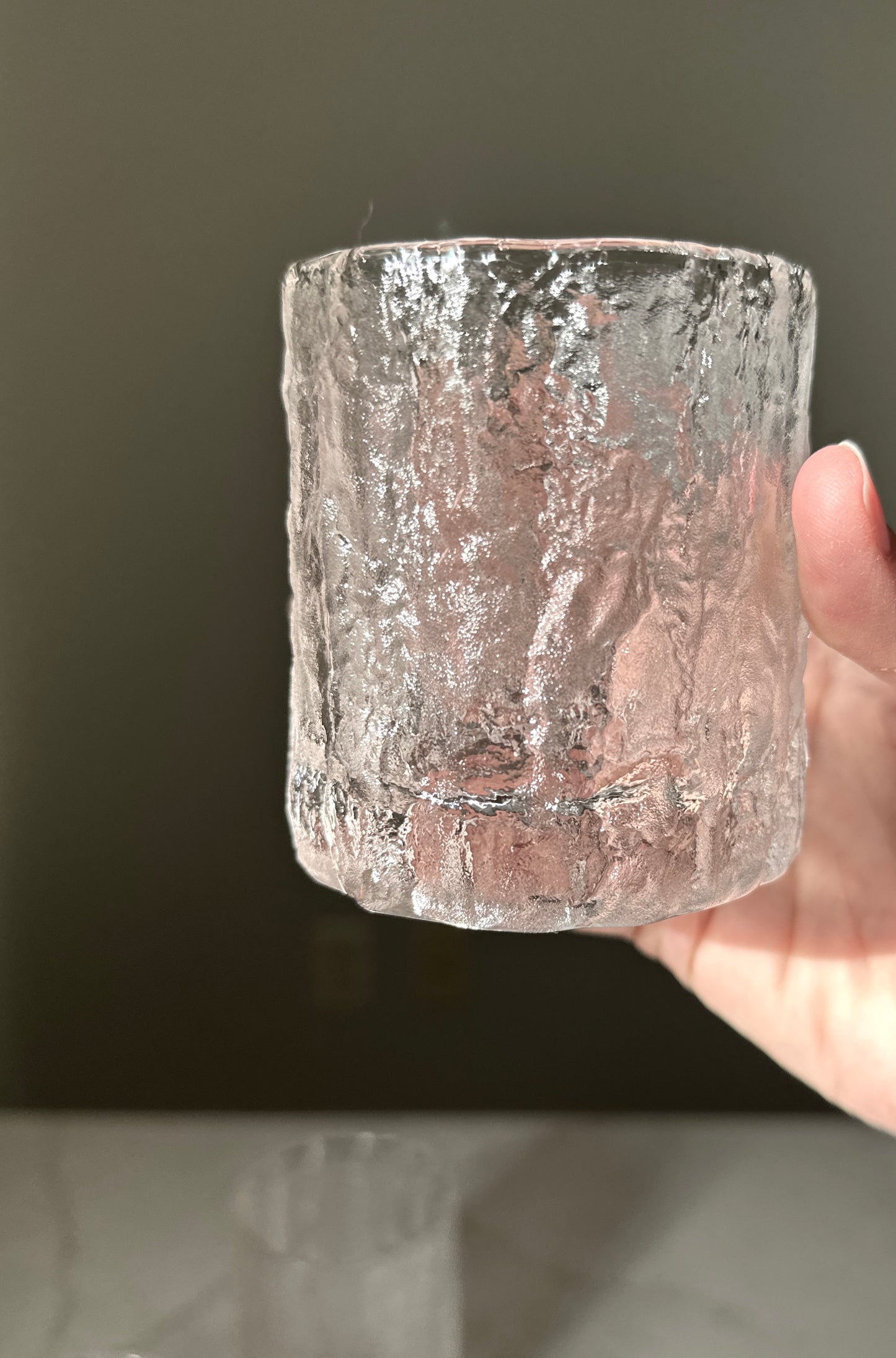 Vintage Frostfire Glacier Glass Whiskey Set of 4