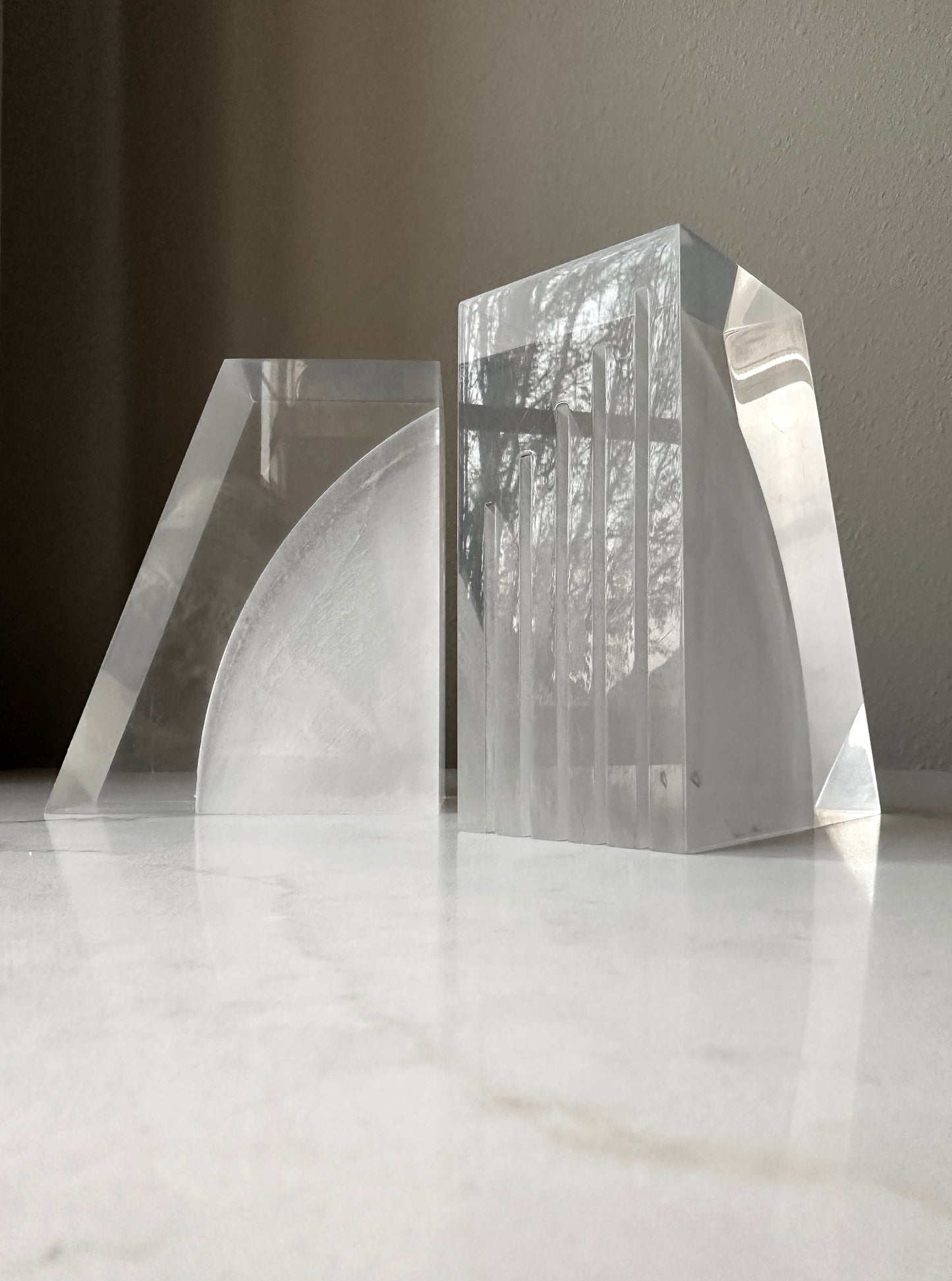 Vintage Lucite Sculptural Mid-Century Bookends