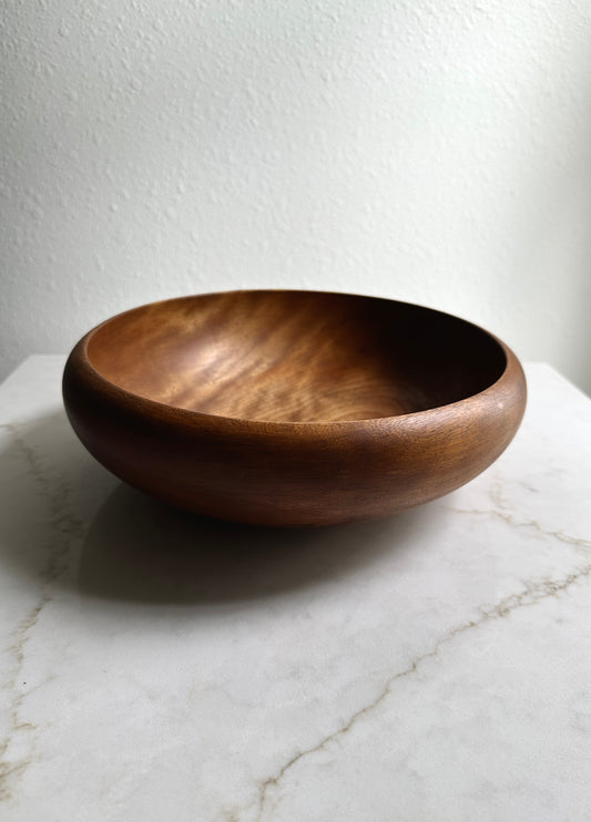 Mid-Century Danish Curvy Wood Bowl