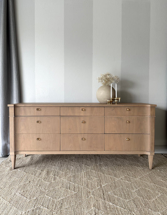 Vintage Drexel Fully Refinished Light Walnut Dresser