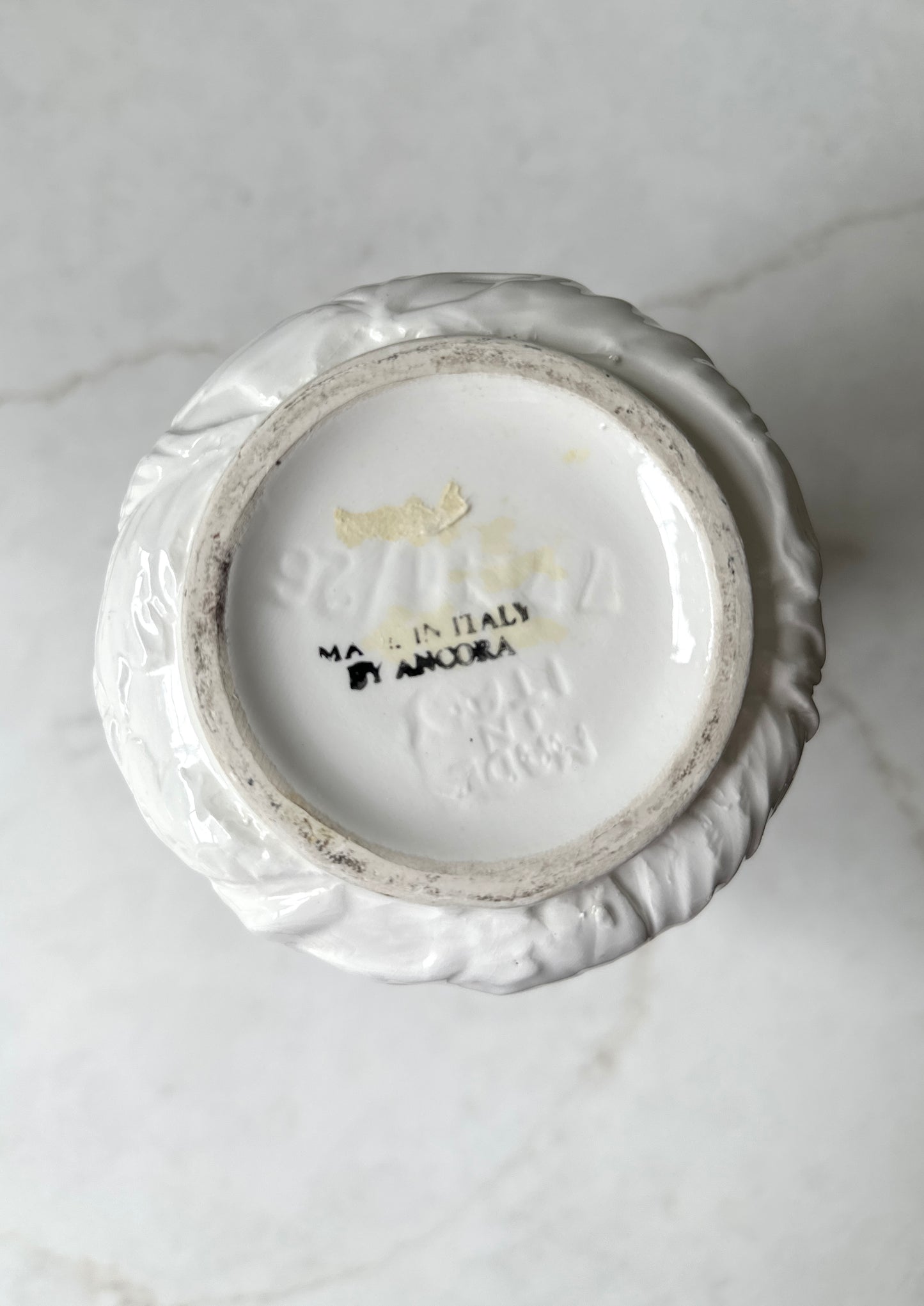 Italian Floral Textured Ceramic Vintage Vase