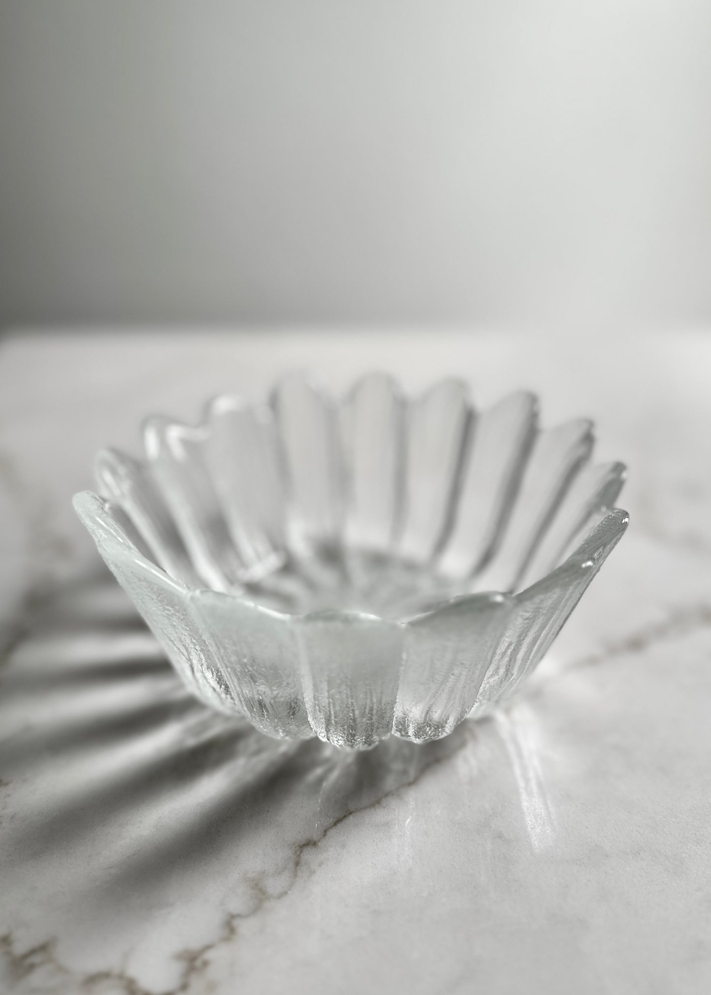 Danish Ice Glass Petal Bowls, Set of 4