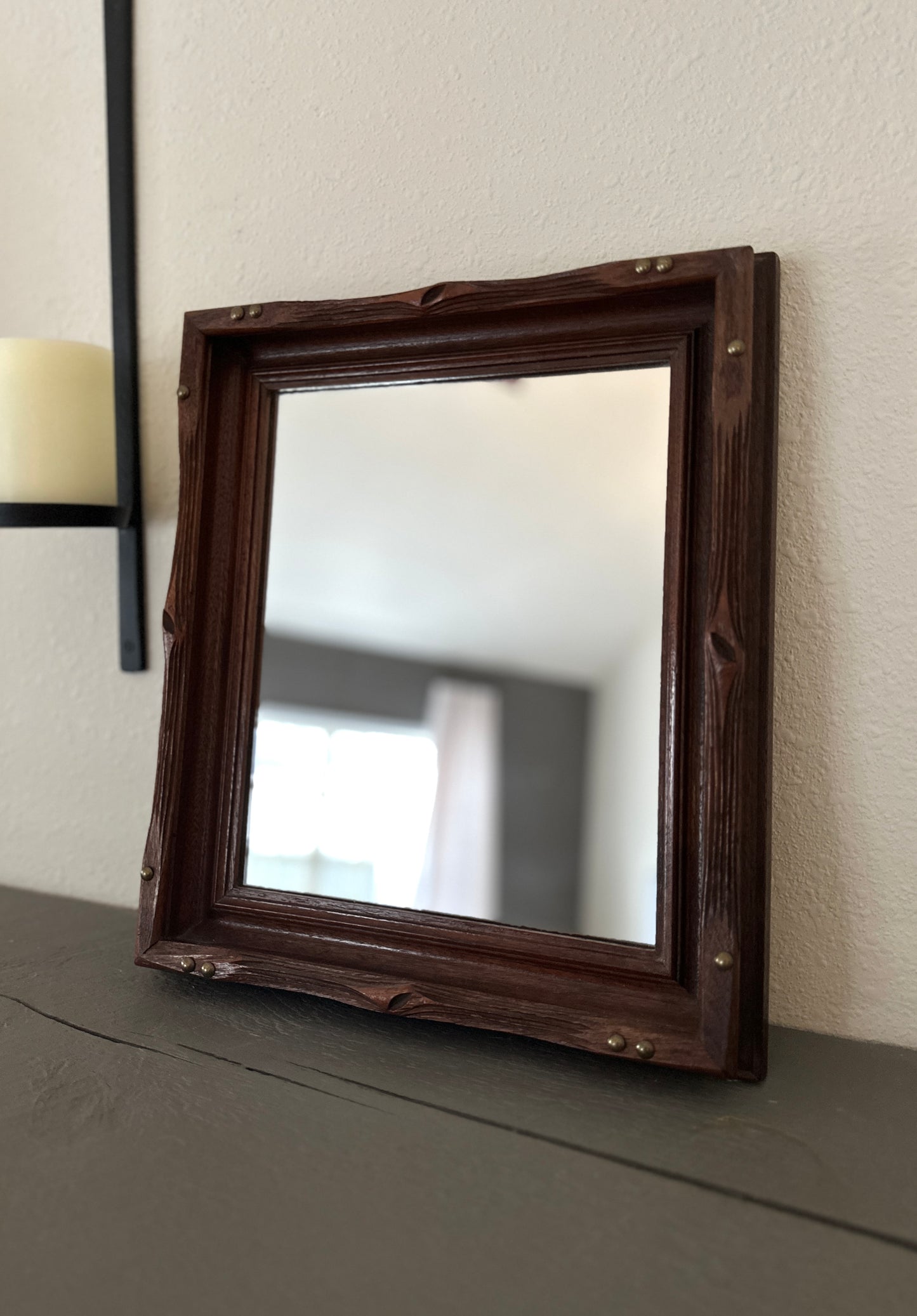 Antique Carved Walnut Frame Mirror