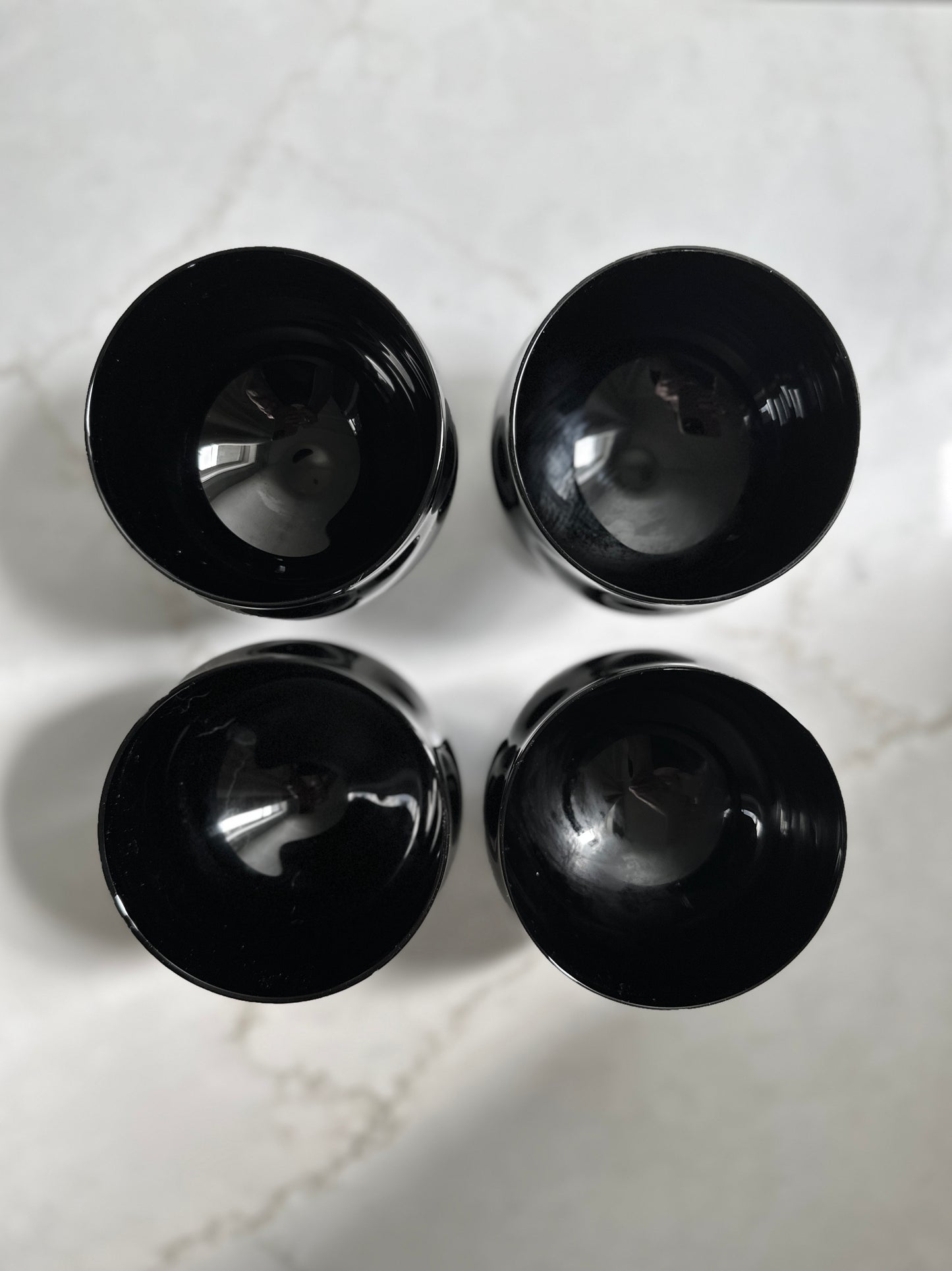 Black Opaque Glassware, Set of 4
