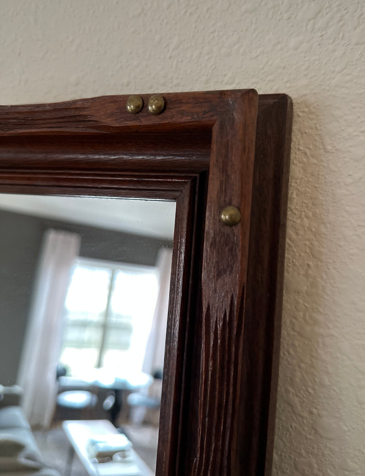 Antique Carved Walnut Frame Mirror