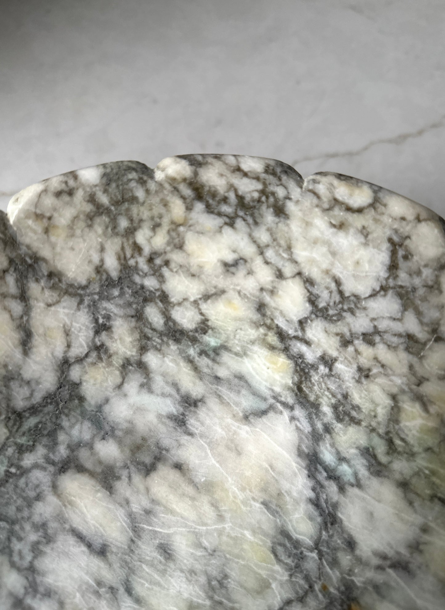 Antique Italian Alabaster Pedestal Compote Bowl with Brass Feet