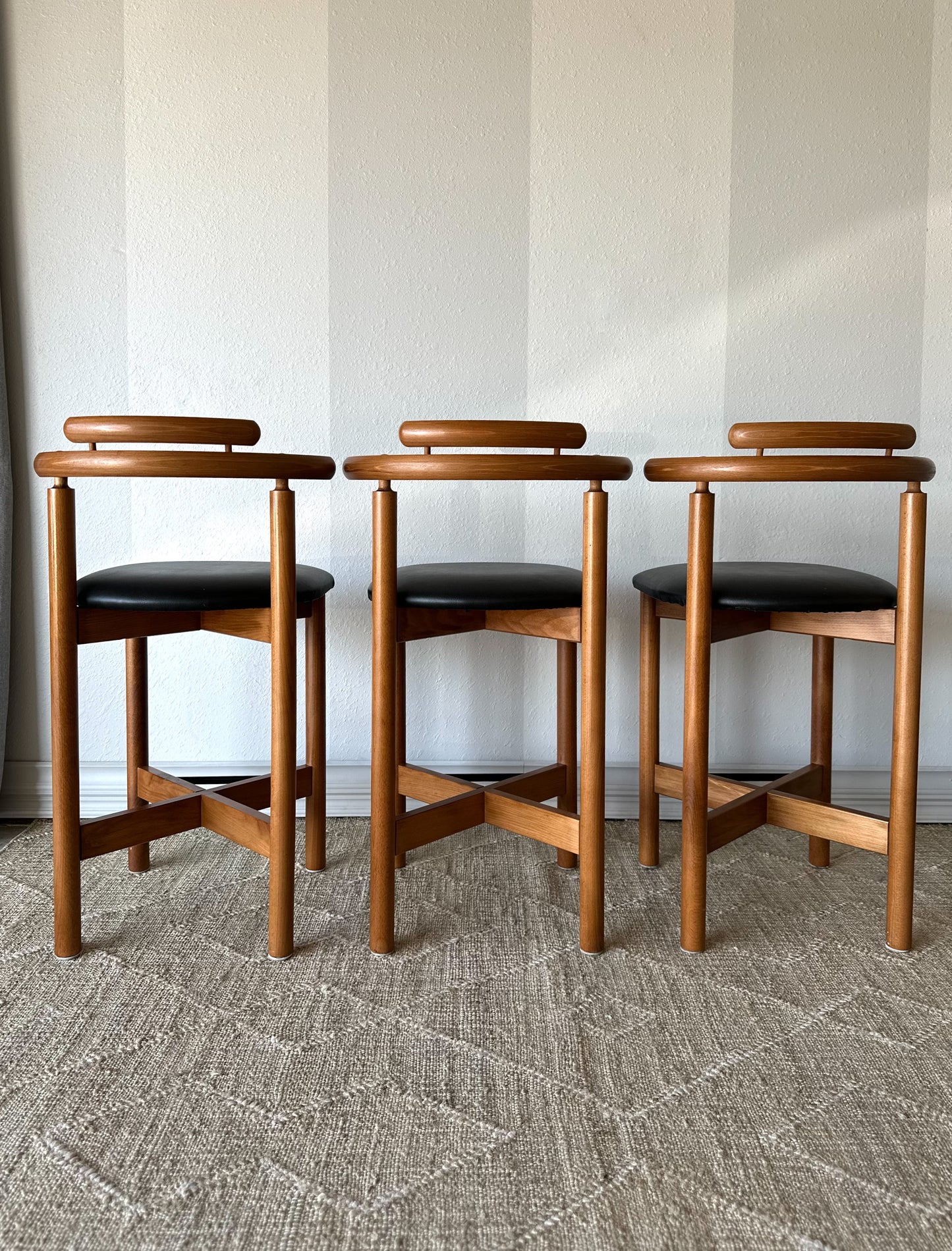 Møbler Danish Modern Teak Counter Stools, Set of 3