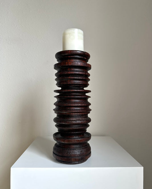 Stunning Primitive Salvaged Wood Candleholder