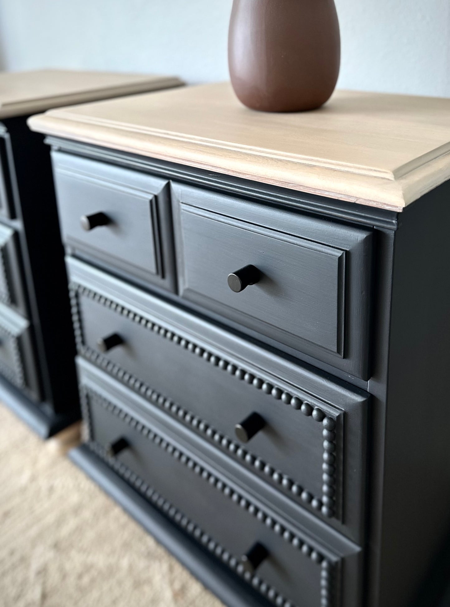 Reimagined Solid Birch Vintage Nightstand Set