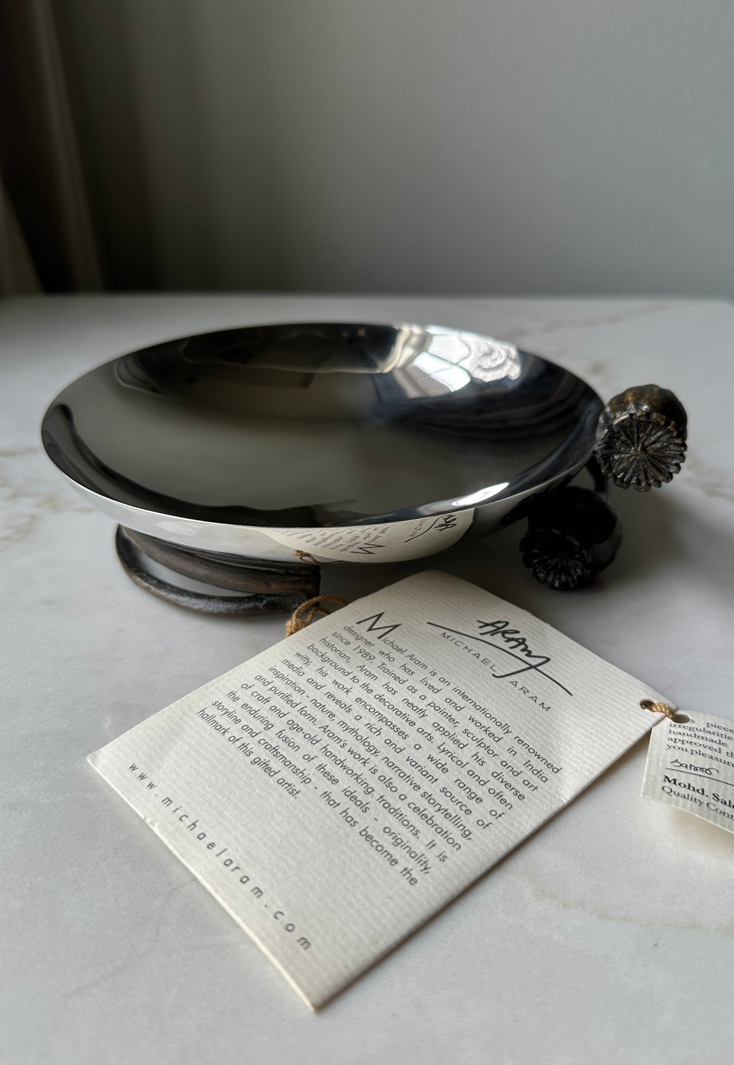 Stainless Steel & Oxidized Bronze Poppy Bowl