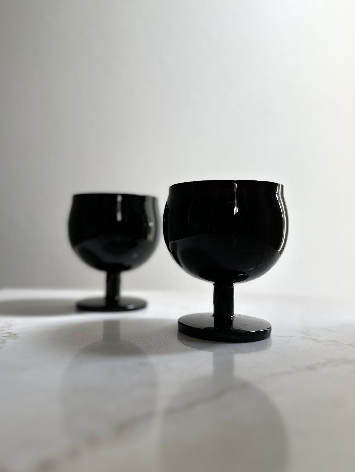Black Opaque Glassware, Set of 4