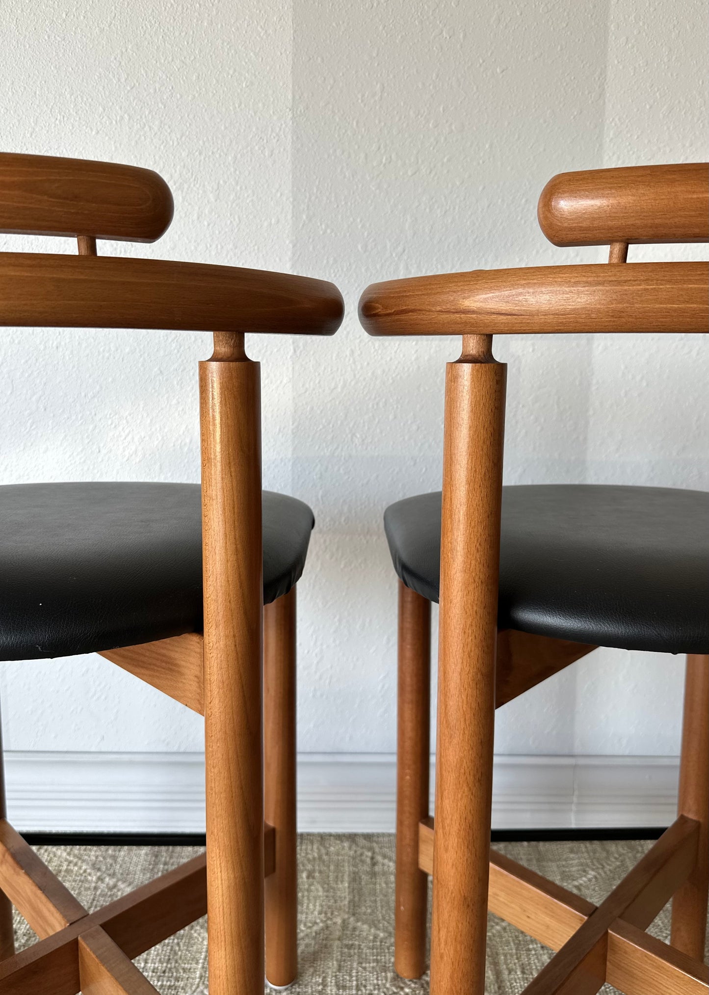 Møbler Danish Modern Teak Counter Stools, Set of 3