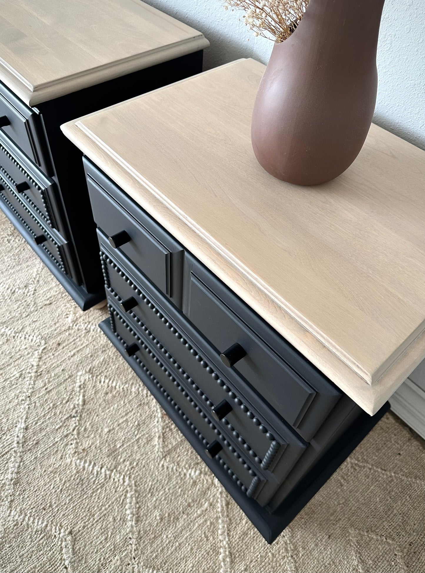 Reimagined Solid Birch Vintage Nightstand Set
