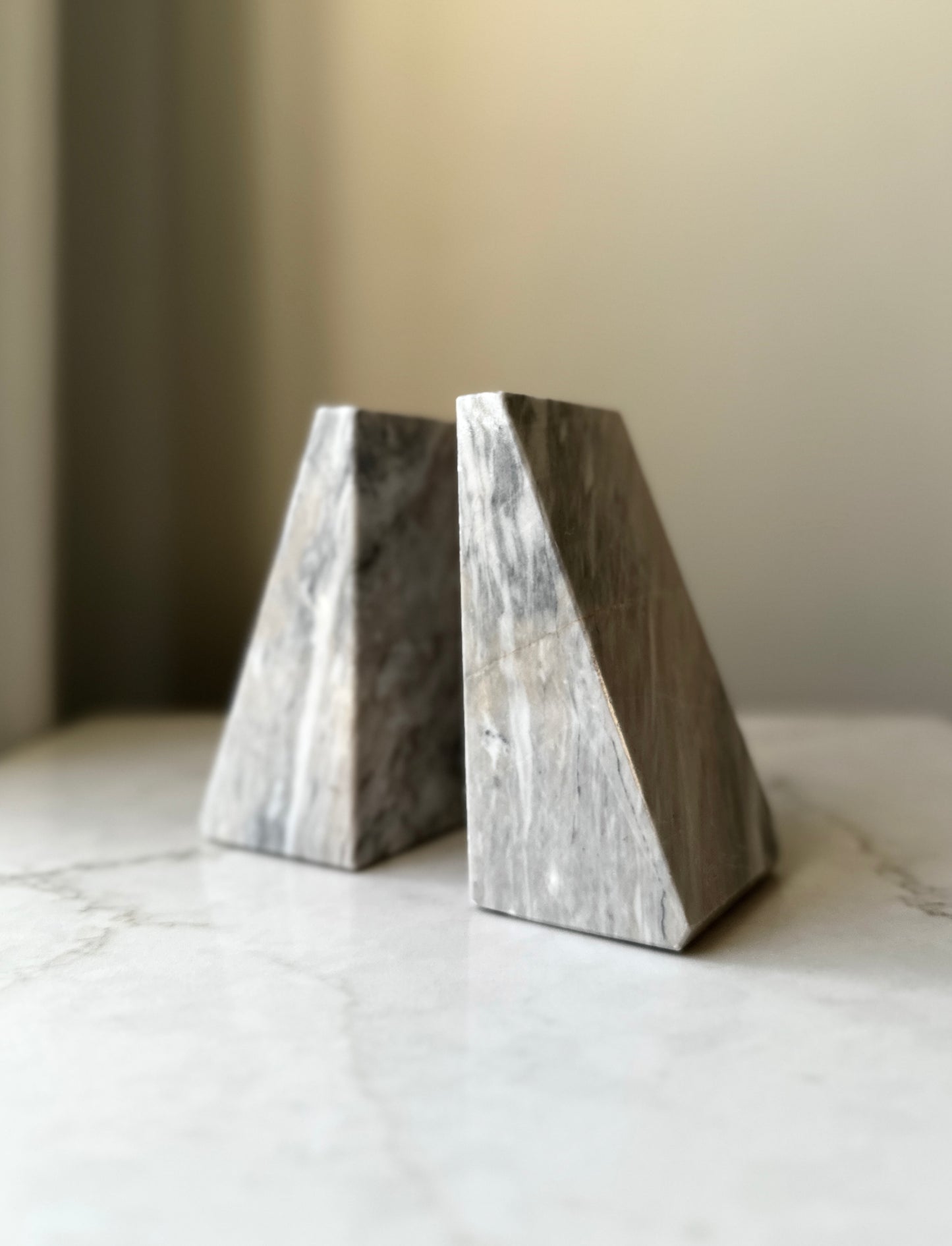 Vintage Marble Bookends