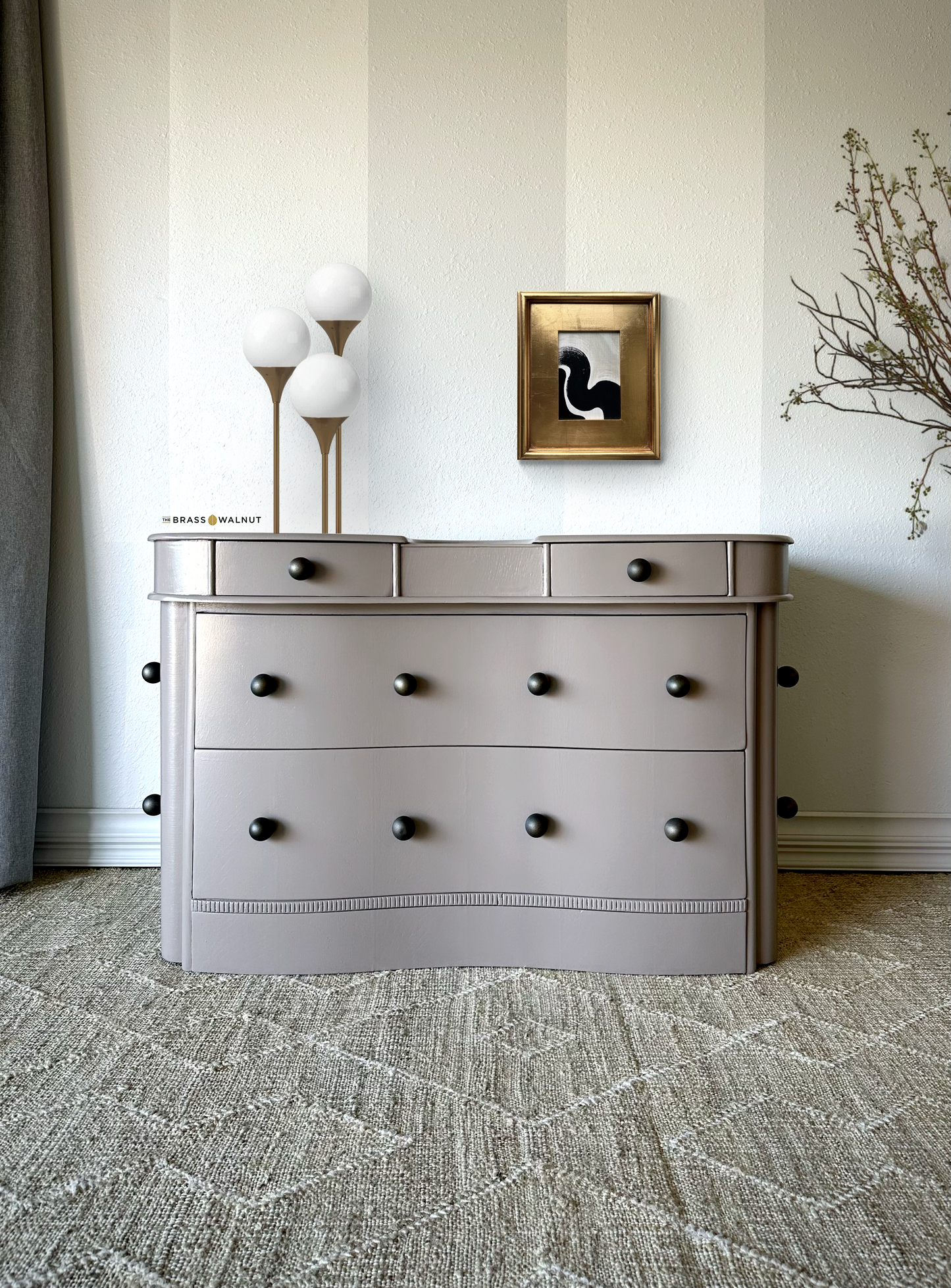 Vintage Modern Accent Dresser with Ball Knobs