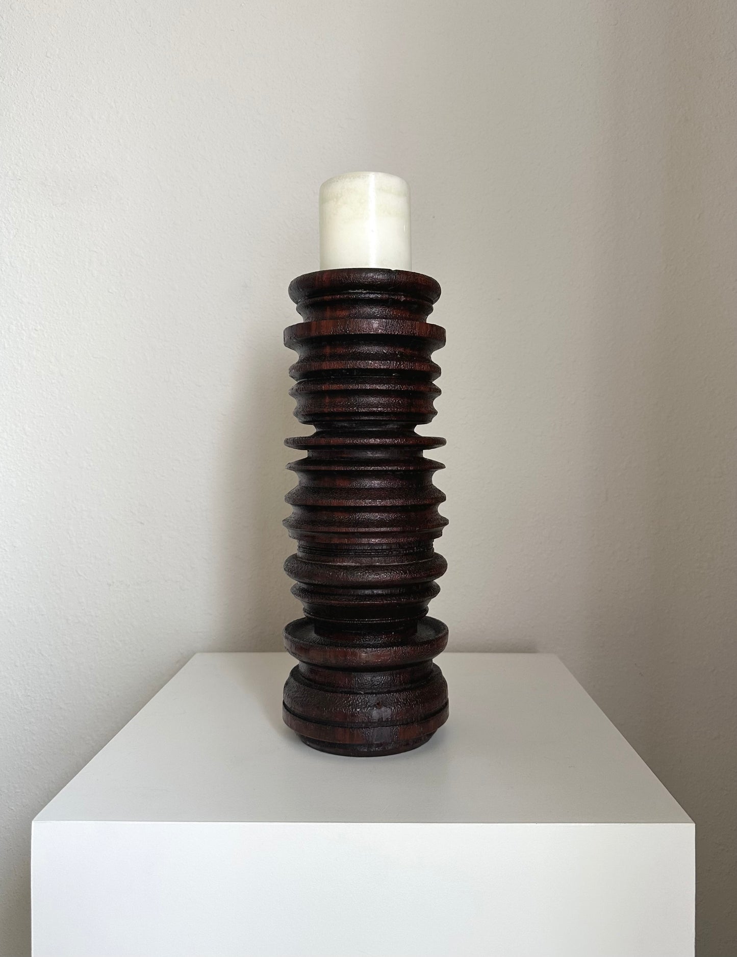 Stunning Primitive Salvaged Wood Candleholder