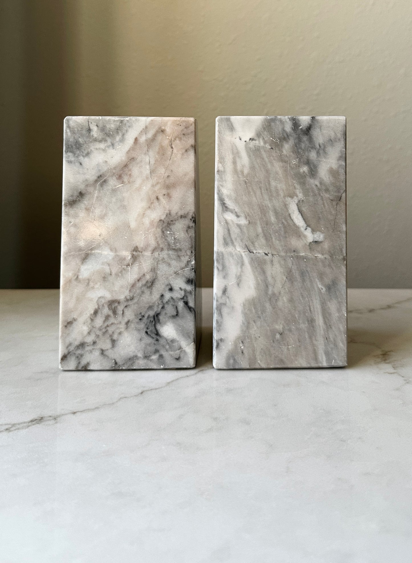 Vintage Marble Bookends