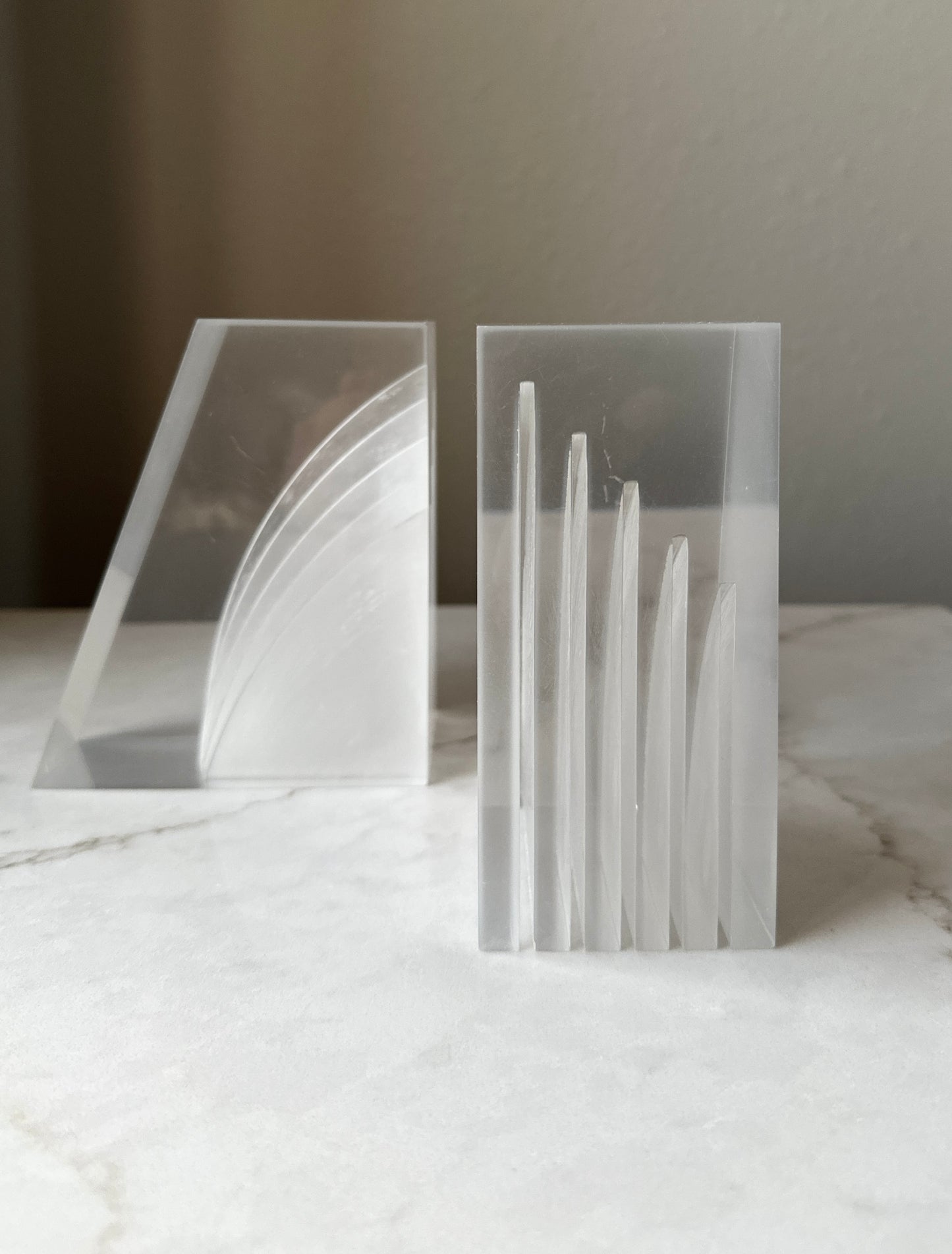 Vintage Lucite Sculptural Mid-Century Bookends