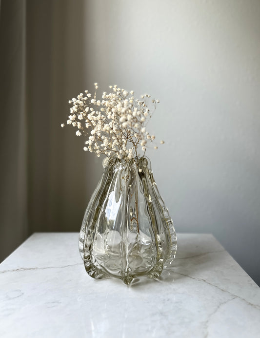 Unique Vintage Hand Blown Glass Vase